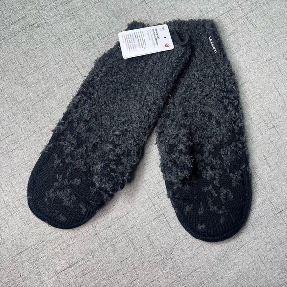 Lululemon Ombre Knit Textured Mittens Merino Wool Black Graphite Grey M L Nwt - Picture 6 of 10